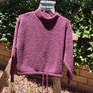 Hippy Rose Teddy Bear Mock Neck Sweatshirt M